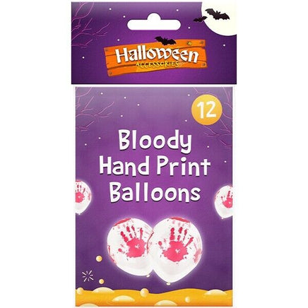 Bloody Hand Print Balloons Halloween Decoration, Pack Of 12 halloween seasonal tiny