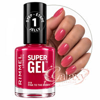 Rimmel Super Gel Nail Polish - High Shine, No UV lamp needed Pink to the Berry 014 makeup Nails