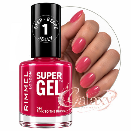 Rimmel Super Gel Nail Polish - High Shine, No UV lamp needed Pink to the Berry 014 makeup Nails