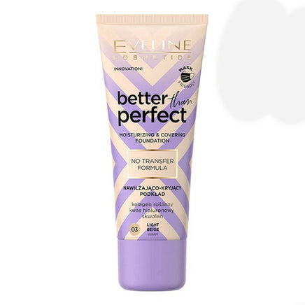 Eveline Better than Perfect Foundation Light NO TRANSFER Formula Radiant look 03 Light Beige Health & Beauty:Make-Up:Face:Foundation base face foundation galaxy makeup
