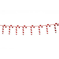 Foiled Candy Cane Garland Bunting Banner Hanging Christmas Decoration 2m Christmas seasonal