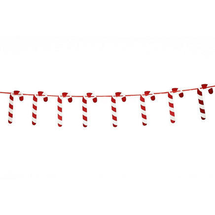 Foiled Candy Cane Garland Bunting Banner Hanging Christmas Decoration 2m Christmas seasonal