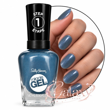 Sally Hansen Miracle Gel Nail Polish 14.7ml 644 Distressed Denim - blue makeup Nails