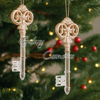 Set of 2 Santa Key Christmas Hanging Ornaments
