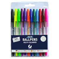 Just stationery Multicolored Ballpoint Pens, Pack of 12 kids tiny