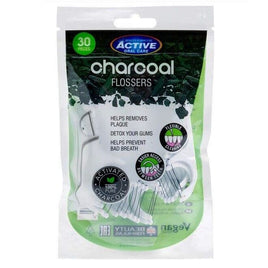 2x Beauty Formulas Charcoal Infused Black Dental Flossers, 30 picks x2 packs galaxy health tooth floss