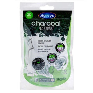 2x Beauty Formulas Charcoal Infused Black Dental Flossers, 30 picks x2 packs galaxy health tooth floss