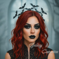 Black Glitter Bat Headband