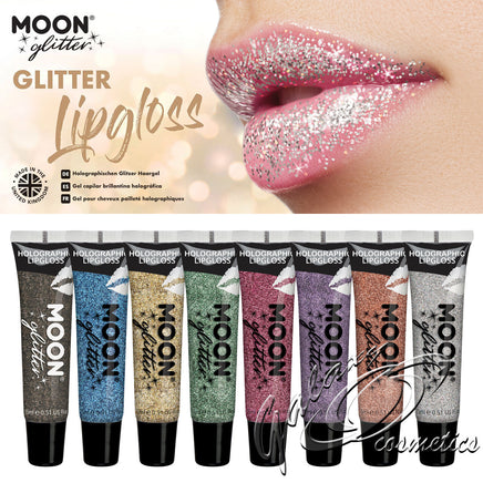Holographic Glitter Lipgloss by Moon Creations fancy glitter Lips makeup