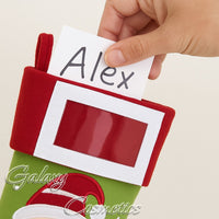 Deluxe Plush Santa Christmas Stocking Personalised Photo or Name Insert 40x25cm Christmas seasonal