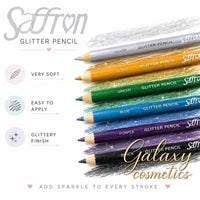 Saffron Glitter Eyeliner Pencil Soft Sparkle Makeup Eye Lip Pencil & Sharpener