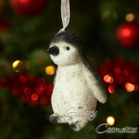 Festive Penguin Christmas Tree Hanging Decoration Cute Flocked Ornament Default Title Christmas seasonal