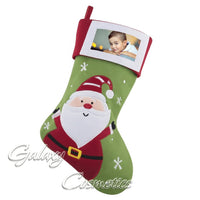 Deluxe Plush Santa Christmas Stocking Personalised Photo or Name Insert 40x25cm Christmas seasonal