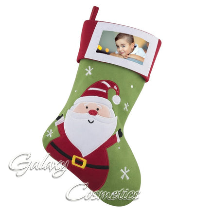 Deluxe Plush Santa Christmas Stocking Personalised Photo or Name Insert 40x25cm Christmas seasonal