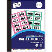 500 Draw Raffle Tombola Numbered Tickets Book - Just Stationery party tiny