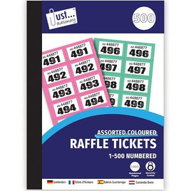 500 Draw Raffle Tombola Numbered Tickets Book - Just Stationery party tiny