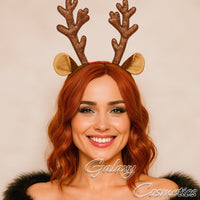 Christmas Reindeer Antler Headband with Ears