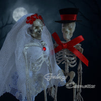 Skeleton Couple Figurines, 17cm