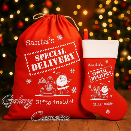Large Christmas Santa's Special Delivery Sack or Stocking Present Gift Bag Christmas seasonal