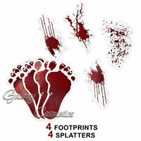 Bloody Footprints & Splatters Floor Stickers