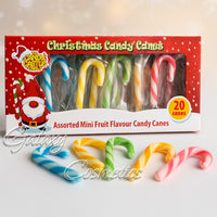 Mini Fruit Flavour Candy Canes 20 Pack – Individually Wrapped Christmas Treats Default Title Christmas seasonal