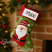 Deluxe Plush Santa Christmas Stocking Personalised Photo or Name Insert 40x25cm Christmas seasonal