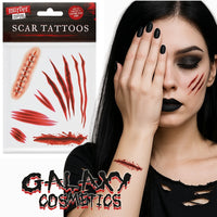 Murder Motel Scar Tattoos Halloween Costume Zombie Wound Spooky Makeup