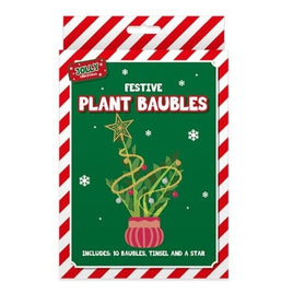 Festive Plant Decoration Kit: Christmas Mini Baubles, Tinsel & Star Christmas seasonal tiny