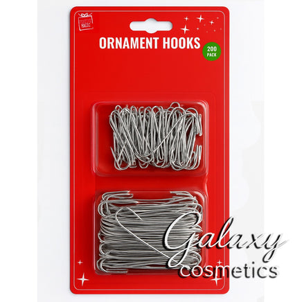 Christmas Tree Bauble Hooks Strong Metal Ornament Decoration Hangers Pack of 200 Silver Christmas seasonal
