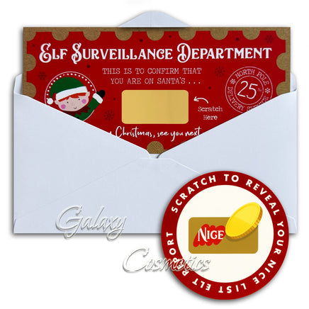 Christmas Santa's Nice List Certificate Card Scratch & Reveal Elf Report Default Title Christmas seasonal