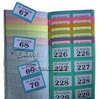 500 Draw Raffle Tombola Numbered Tickets Book - Just Stationery party tiny