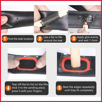 Roadster 49pc PUNCTURE REPAIR Kit Patches & Rubber Cement Glue Bicycle Tire home tiny
