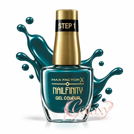 Max Factor Nailfinity X Gel Colour Nail Polish 12ml 865 Dramatic - glossy teal makeup Nails