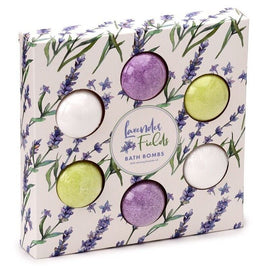 Lavender Fields Bath Bombs Gift Set of 6 with Lavender Oil bath galaxy gift her him