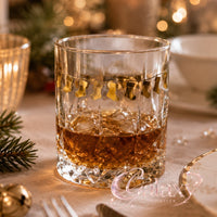 Gold Foil Xmas Themed Glass Stickers - Wine Champagne Glasses Decals