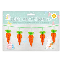 Easter Carrot Honeycomb Paper Bunting Decoration Garland 2M Easter seasonal tiny