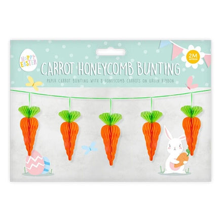 Easter Carrot Honeycomb Paper Bunting Decoration Garland 2M Easter seasonal tiny