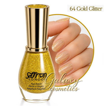 Saffron Glitter Nail Polish 64 Clear polish-Gold glitter fancy glitter makeup Nails