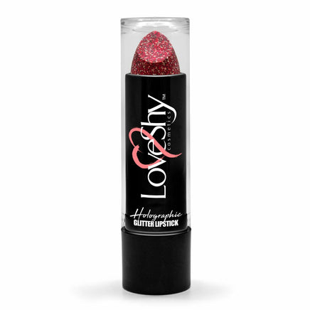 LoveShy GLITTER Lipstick Red Holographic fancy glitter Lips makeup
