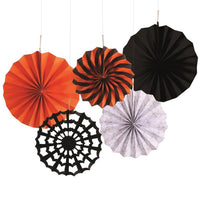 Hanging Paper Fan Decorations - 5 Pack