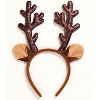 Christmas Reindeer Antler Headband with Ears
