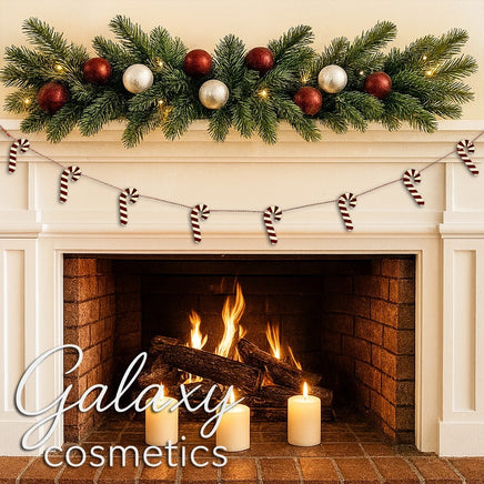 Wooden Candy Cane Christmas Bunting - Red & White Candy Cane Xmas Decocoration Christmas seasonal
