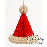 Christmas Honeycomb Santa Hat Decoration 30cm – Hanging Paper Party Ornament Christmas seasonal