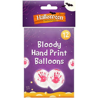 Bloody Hand Print Balloons Halloween House Decoration, Photo Booth Pack Of 12