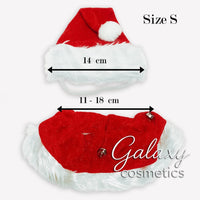Dog Christmas Santa Hat and Collar Set - Pet Xmas Costume Funny Puppy Outfit Size S Christmas seasonal