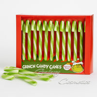 12 x Grinch Candy Canes Peppermint Flavour Christmas Decoration Sweet Gift Default Title Christmas seasonal