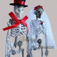 Skeleton Couple Figurines, 17cm