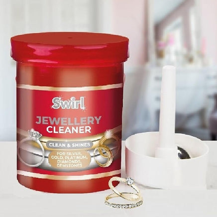 Swirl Liquid Jewellery Cleaner with Basket, Brush for Silver Gold Diamonds 145ml galaxy home