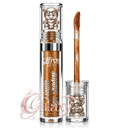 Saffron Liquid Eyeshadow Shimmer Glow, Long Lasting, Non Sticky B03 - copper gold Eyes eyeshadow makeup
