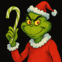 12 x Grinch Candy Canes Peppermint Flavour Christmas Decoration Sweet Gift Christmas seasonal
